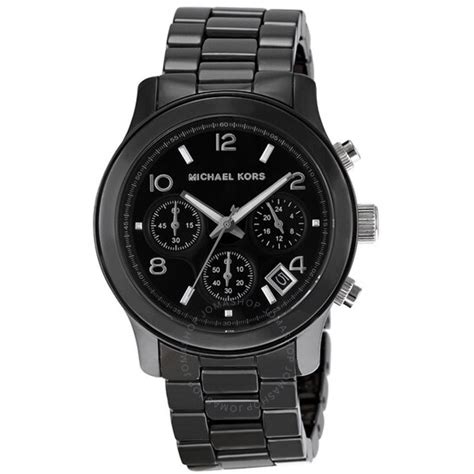 Michael Kors Ceramic Chronograph Quartz Black Dial Watch 